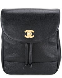 Chanel Vintage Embossed Logo Backpack