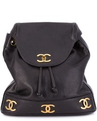 Chanel Vintage Logo Plaque Classic Backpack