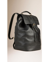 Burberry Check Embossed Leather Backpack
