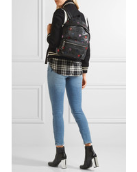 Saint Laurent City Glittered Leather And Twill Backpack Black