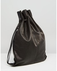 Asos Collection Leather Drawstring Backpack