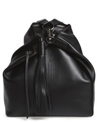 AllSaints Cooper Lea Calfskin Leather Backpack Black