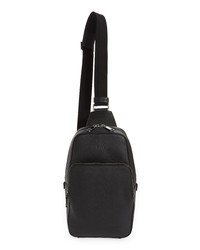 BOSS Crosstown Leather Mono Backpack In Black At Nordstrom