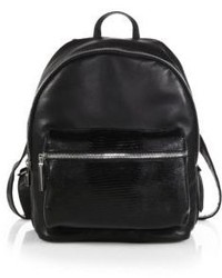 Elizabeth and James Cynnie Leather Backpack With Lizard Embossed Pocket