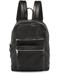 Ash Danica Large Perforated Leather Backpack Black