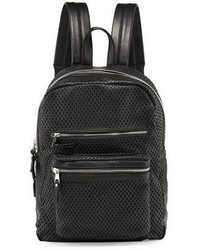 Ash Danica Large Perforated Leather Backpack Black