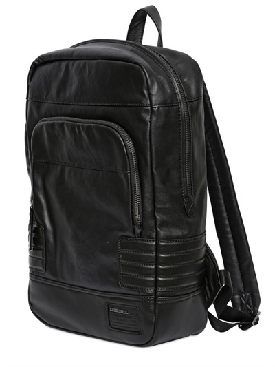 Diesel Faux Leather Backpack, $284 | LUISAVIAROMA | Lookastic