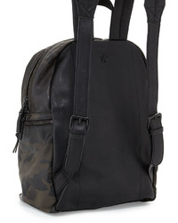 Ash Domino Chain Small Leather Backpack Black Camo