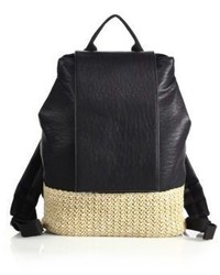 Urban Originals Dune Diamond Faux Leather Straw Backpack