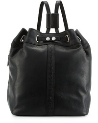 Kelsi Dagger Dusen Leather Drawstring Backpack Black