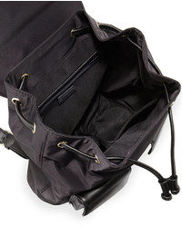 Neiman Marcus Fallon Nylon Leather Trim Backpack Black