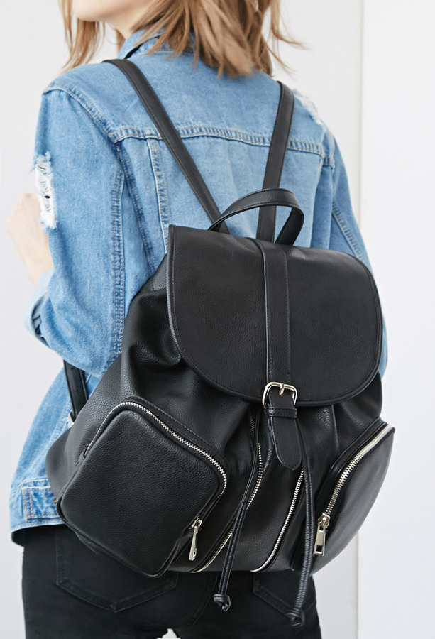 Vintage Faux Leather Drawstring Backpack — More than a backpack