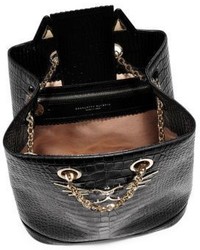 Charlotte Olympia Feline Croc Embossed Leather Backpack