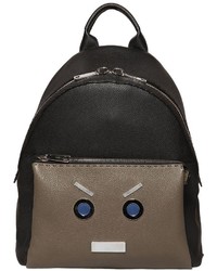 Fendi Faces Textured Leather Backpack