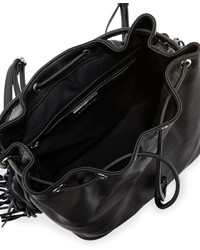 Sam Edelman Fifi Leather Fringe Backpack Black