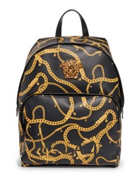 Versace First Line Chain Print Backpack In Blackgold At Nordstrom