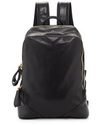 MCM Flat Basic Leather Backpack Black