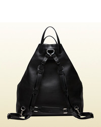 Gucci G Active Large Black Leather Convertible Backpack