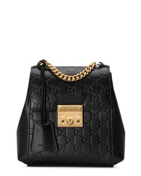 Gucci Gg Supreme Leather Padlock Backpack