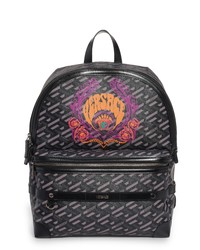 Versace Greca Print Love Medusa Backpack In Black Grey Multi At Nordstrom
