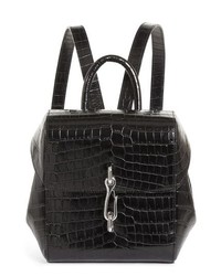 Alexander Wang Hook Mini Croc Embossed Leather Backpack