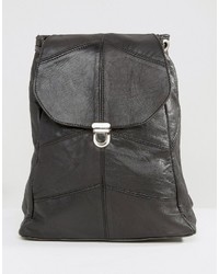 Reclaimed Vintage Inspired Leather Pushlock Mini Leather Backpack