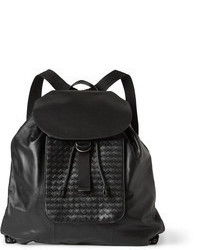 Bottega Veneta Intrecciato Trimmed Leather Backpack