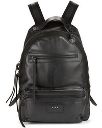 John Varvatos Star Usa Leather Trimmed Nylon Backpack