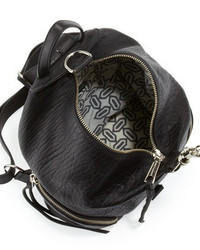 Rebecca Minkoff Julian Zipper Trim Leather Backpack Black