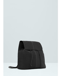 Mango Outlet Lapel Leather Backpack