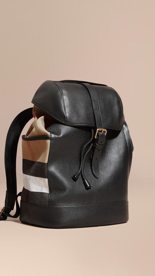 burberry canvas check backpack