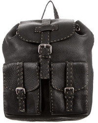 Fendi Leather Drawstring Backpack