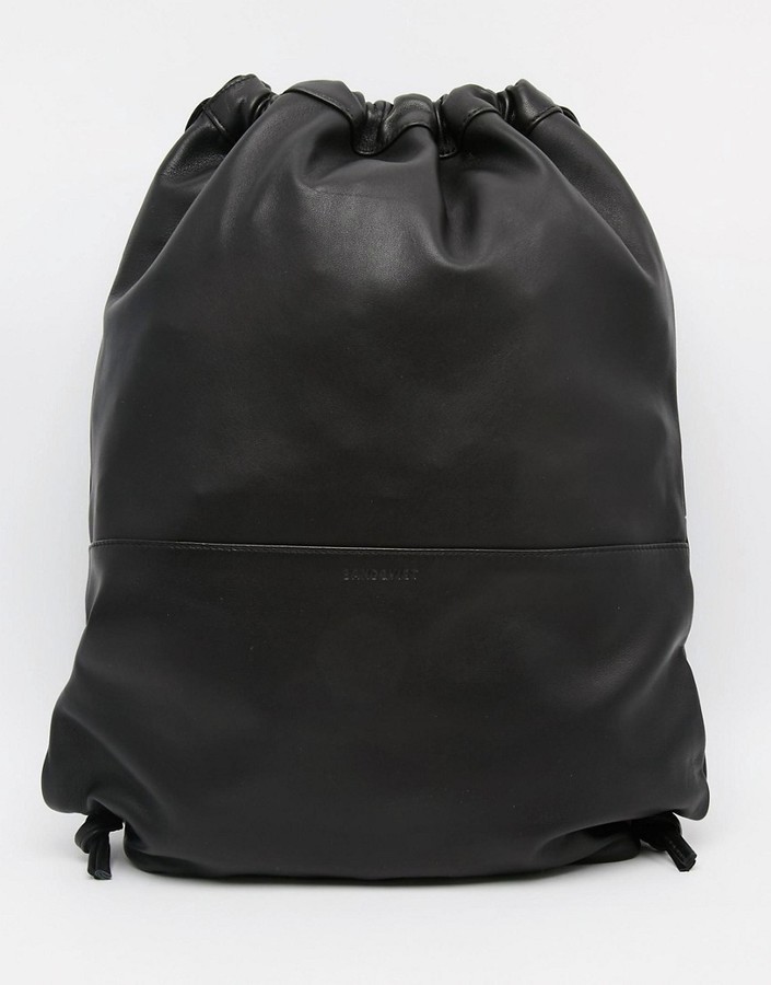 SANDQVIST Leather Drawstring Backpack, $238 | Asos | Lookastic