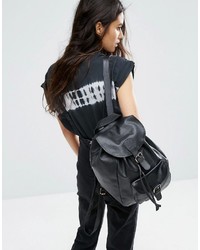 Asos Leather Front Pocket Backpack