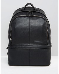 ASOS DESIGN Leather Harvard Backpack