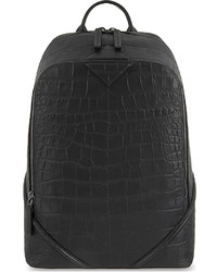 MCM Luxus Medium Crocodile Embossed Leather Backpack