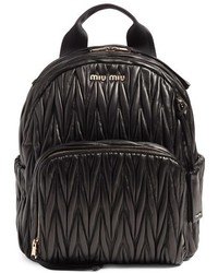Miu Miu Matelasse Nappa Leather Backpack Black
