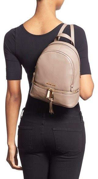 rhea zip small leather backpack