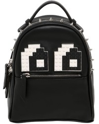 Les Petits Joueurs Micro Mic Eyes Leather Backpack
