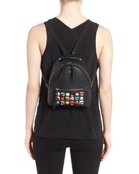 Fendi Mini Multi Studs Leather Backpack Black