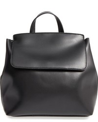 Minimal Flap Faux Leather Backpack
