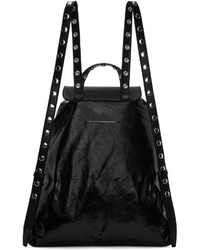 Mm6 Maison Martin Margiela Black Leather Backpack