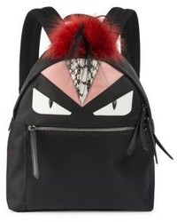 Fendi Monster Nylon Leather Mini Fur Backpack