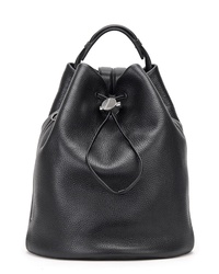 Kara Moon Drawcord Leather Backpack