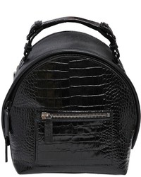 MSGM Crocodile Embossed Leather Backpack