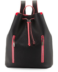 Neiman Marcus Neon Contrast Drawstring Backpack Blackpink