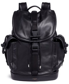 Trident Embossed Leather Backpack 