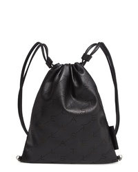 Stella McCartney Perforated Logo Mini Faux Leather Drawstring Backpack