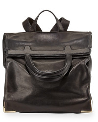 Alexander Wang Prisma Leather Fold Over Backpack Black