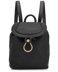 Diane von Furstenberg Satin Backpack With Leather